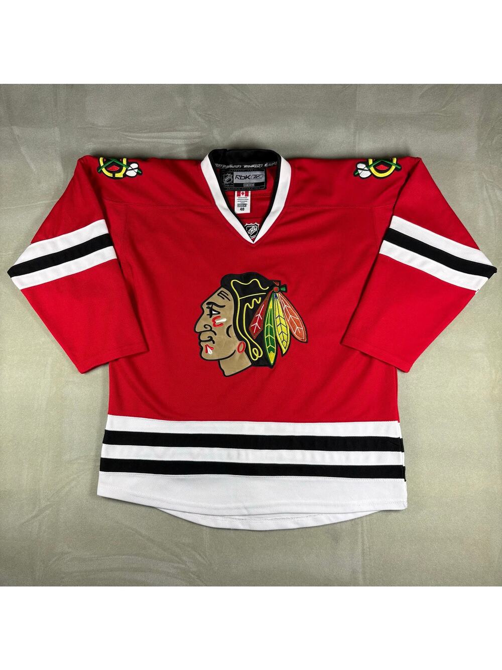 Reebok Chicago Blackhawks‎ NHL Hockey Jersey Red CCM Center Ice Size 48